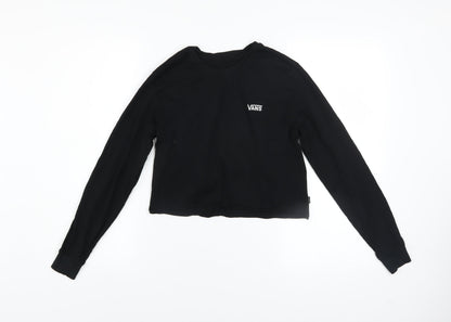 Womens UK Size XS VANS Black Cropped T-Shirt