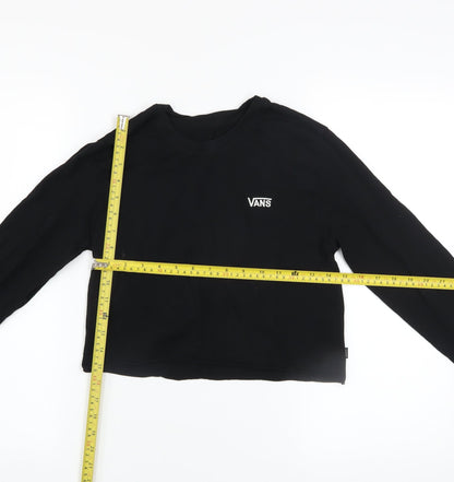 Womens UK Size XS VANS Black Cropped T-Shirt