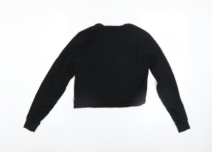 Womens UK Size XS VANS Black Cropped T-Shirt
