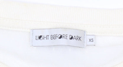Womens UK Size XS Light Before Dark Beige Cropped T-Shirt