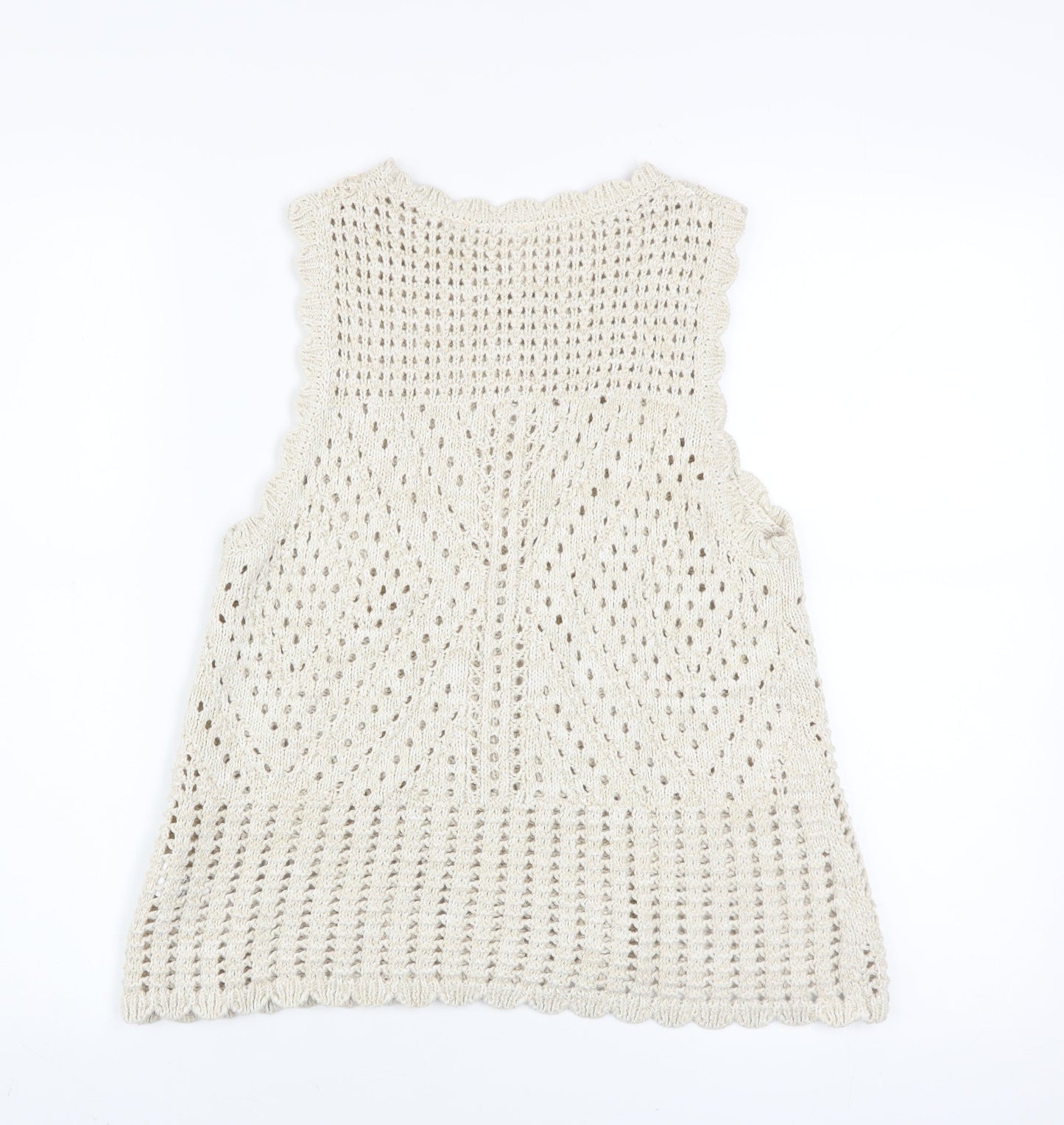 Womens UK Size S AND/OR Beige Vest Jumper