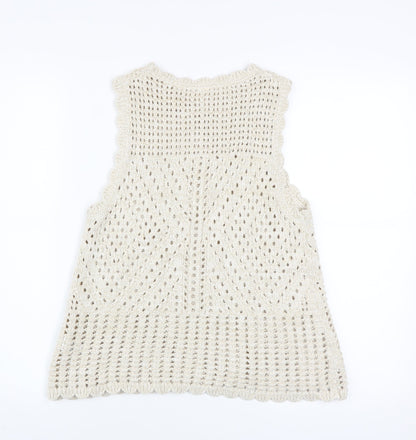 Womens UK Size S AND/OR Beige Vest Jumper