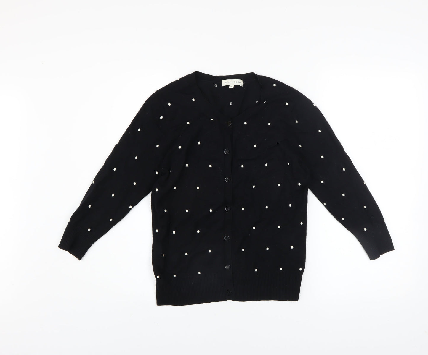 Womens UK Size M Austin Reed Black Cardigan Jumper
