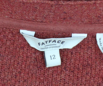 Womens UK Size 12 FatFace Brown Cardigan Jumper