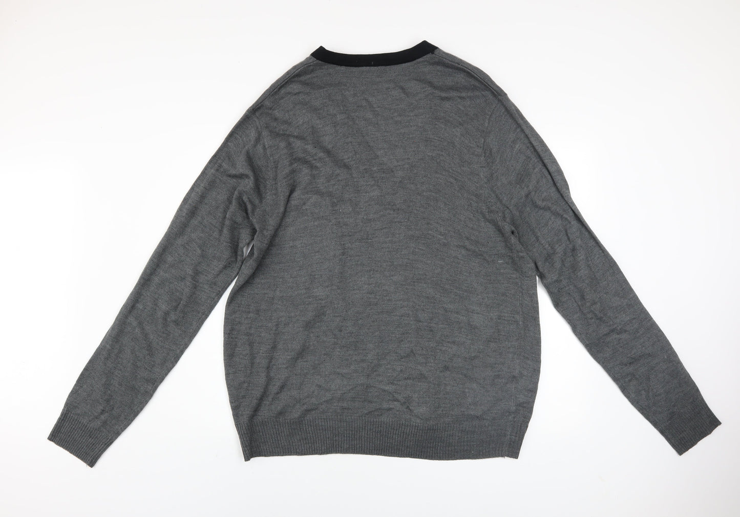 Mens UK Size 2XL Lee Cooper Grey Cardigan Jumper