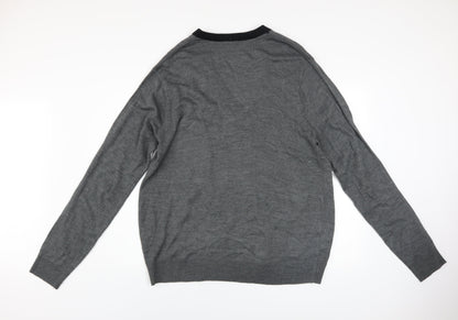 Mens UK Size 2XL Lee Cooper Grey Cardigan Jumper