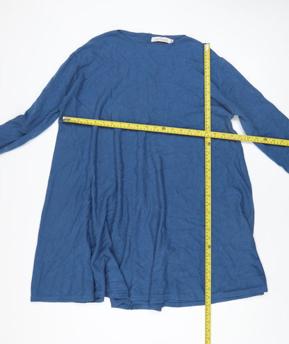 Lucy Sparks Women Blue Long Sleeve Knit Shift Dress M