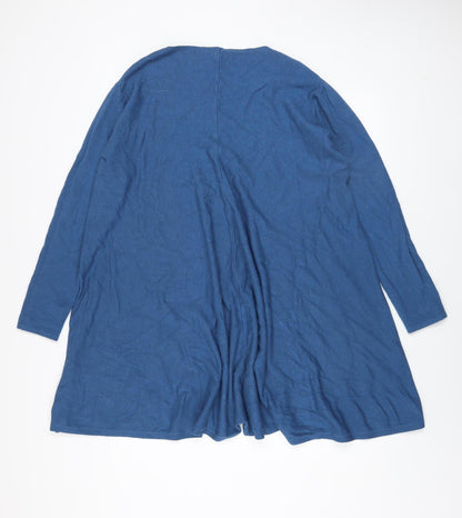 Lucy Sparks Women Blue Long Sleeve Knit Shift Dress M