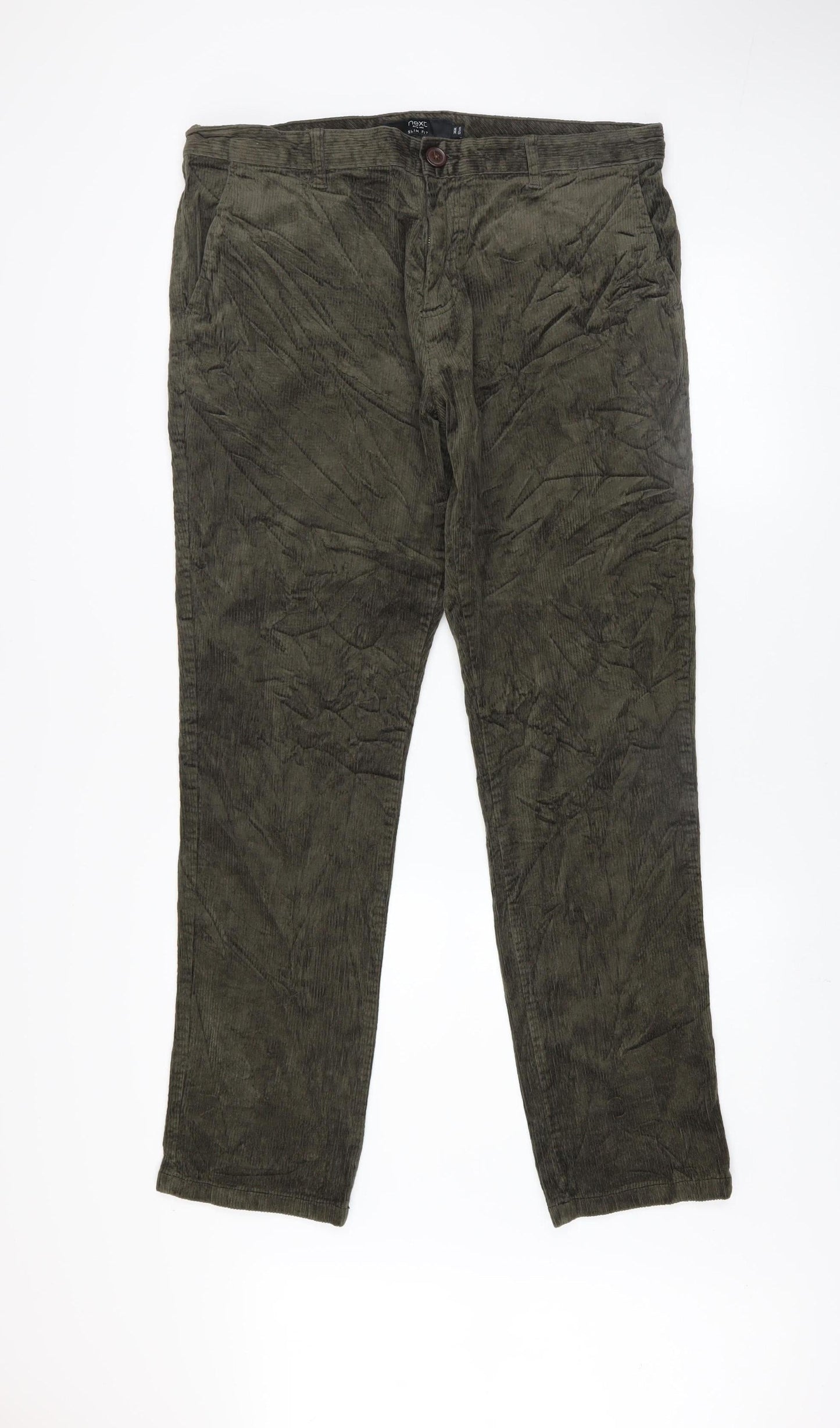 Mens UK Size L NEXT Slim Fit Casual Green Trousers
