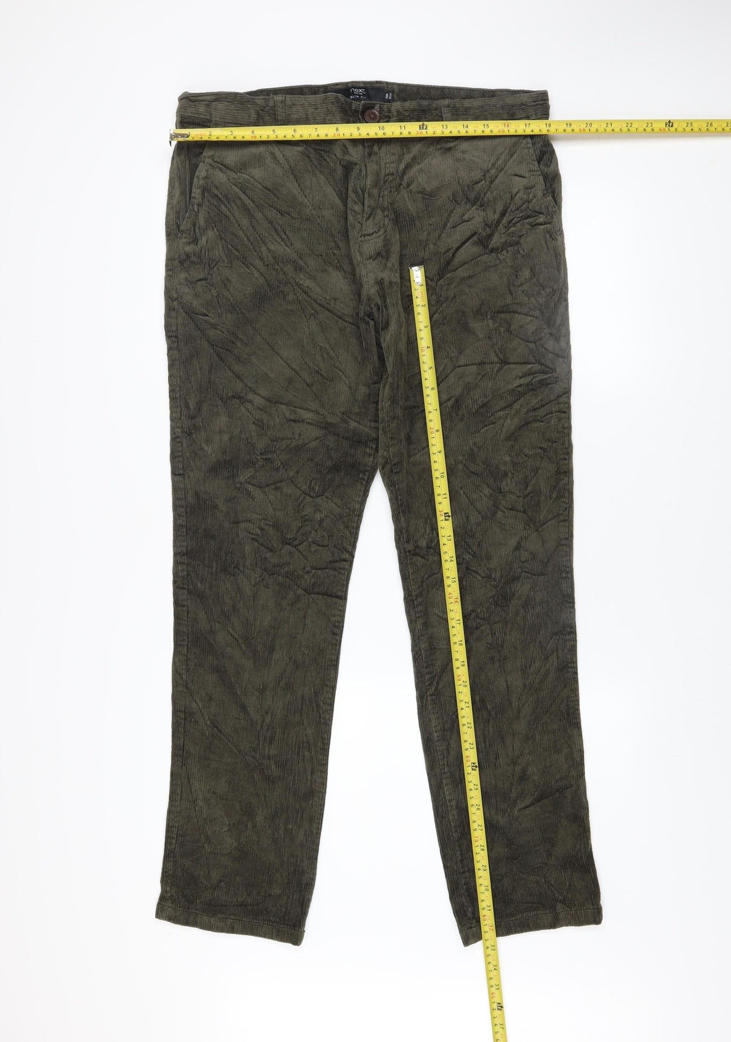 Mens UK Size L NEXT Slim Fit Casual Green Trousers