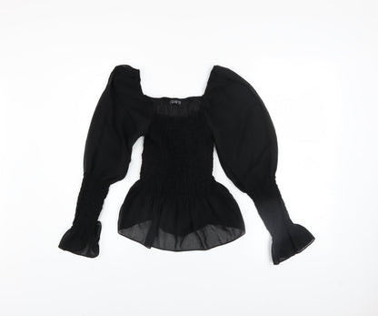 Womens UK Size 10 Quiz Black Camisole Blouse