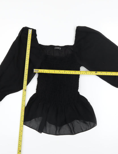 Womens UK Size 10 Quiz Black Camisole Blouse