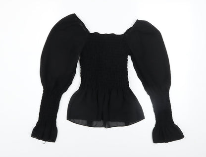 Womens UK Size 10 Quiz Black Camisole Blouse