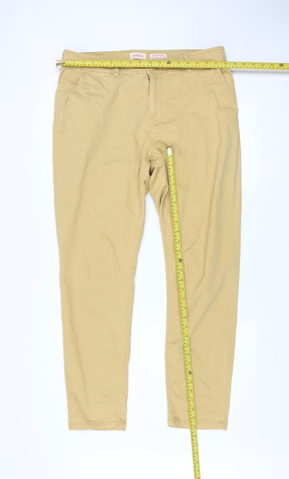 Mens UK Size L SoulCal & Co Slim Fit Chino Beige Trousers
