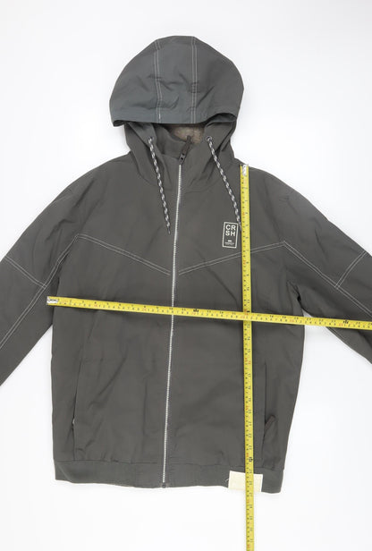 Mens UK Size XL Crosshatch Grey Windbreaker Coat