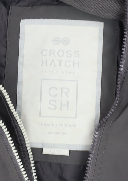Mens UK Size XL Crosshatch Grey Windbreaker Coat