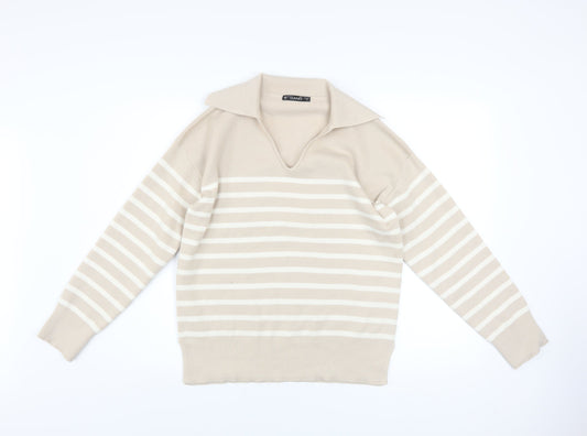 Mens UK Size S Dunnes Stores Beige Pullover Jumper