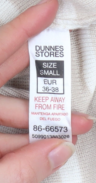 Dunnes Men’s Beige Striped Collared Pullover Jumper Size S