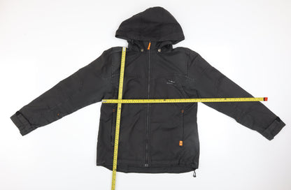 Mens UK Size 38 Kaikkialla Black Parka Coat