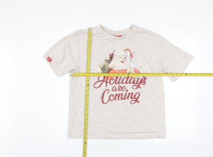 Womens UK Size 10 Coca-Cola Beige Basic T-Shirt