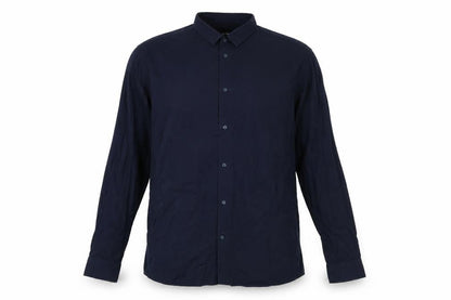Front view of Dunnes Men's Blue Slim Fit Stretch Cotton Long Sleeve Shirt XL