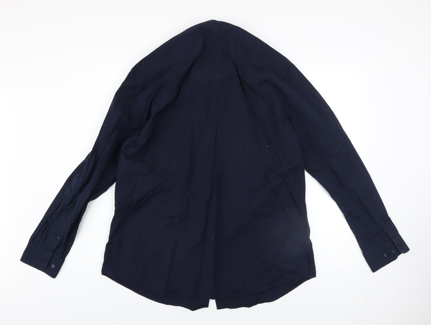 Dunnes Stores Men's Blue Slim Fit Stretch Cotton Long Sleeve Shirt XL