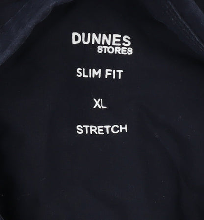 Dunnes Stores Men's Blue Slim Fit Stretch Cotton Long Sleeve Shirt XL