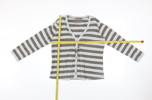 Womens UK Size L Sandwich Grey Cardigan Jumper