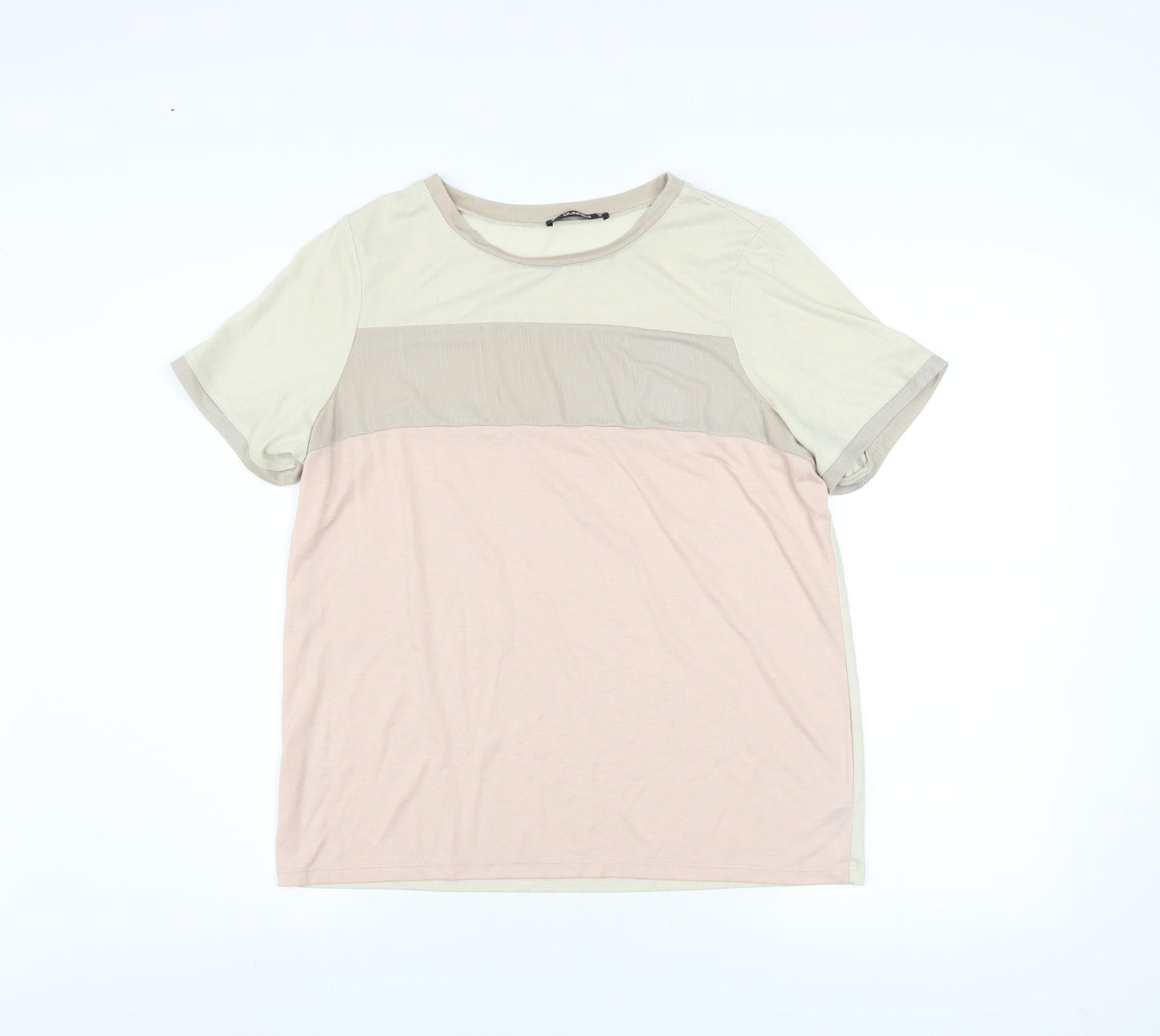 Womens UK Size 12 Dunnes Stores Beige Basic T-Shirt