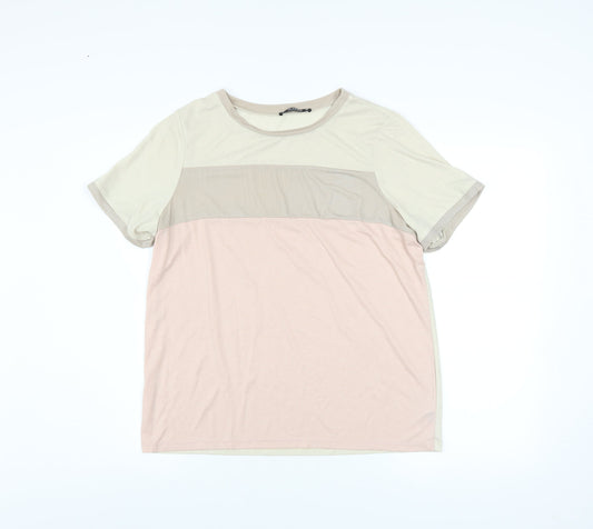 Womens UK Size 12 Dunnes Stores Beige Basic T-Shirt