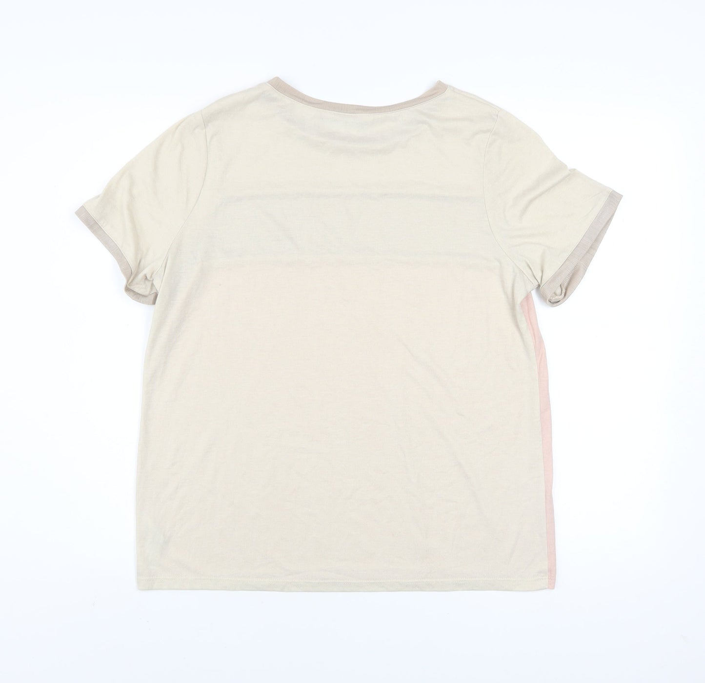 Womens UK Size 12 Dunnes Stores Beige Basic T-Shirt