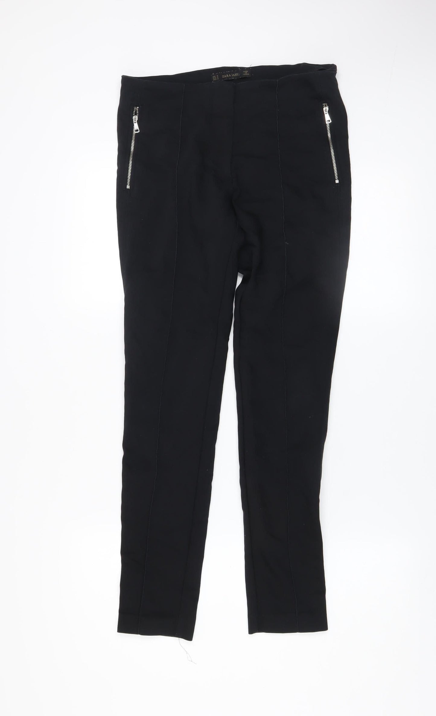 Womens UK Size M Zara Basic Slim Fit Leggings Black Trousers
