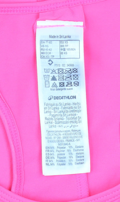 Domyos Women's Pink XS Racerback Athletic Tank Top Gym Yoga