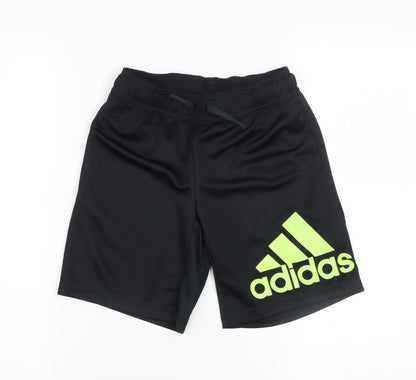 adidas Boys Black 9-10 Years Athletic Activewear Shorts