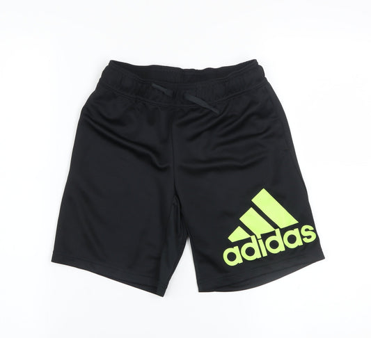 adidas Boys Black 9-10 Years Athletic Activewear Shorts