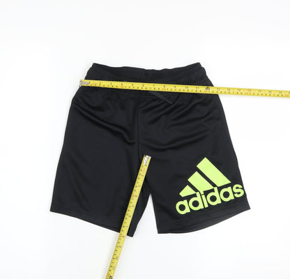 adidas Boys Black 9-10 Years Athletic Activewear Shorts