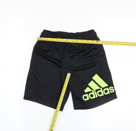 adidas Boys Black 9-10 Years Athletic Activewear Shorts