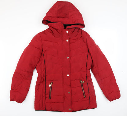 Womens UK Size 12 David Barry Red Puffer Jacket