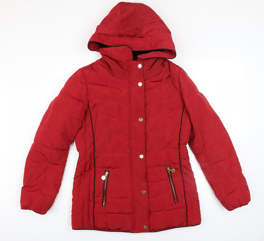 Womens UK Size 12 David Barry Red Puffer Jacket