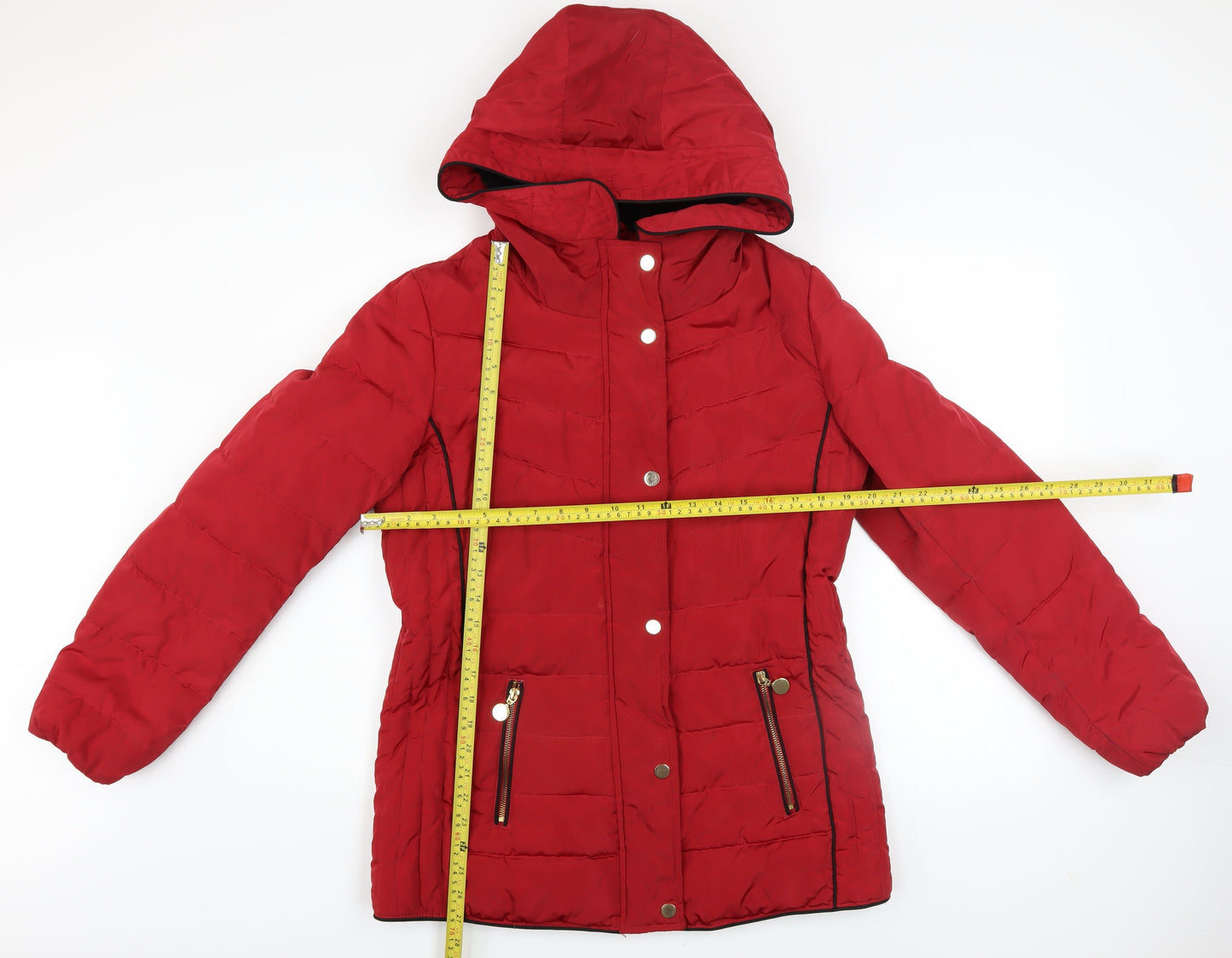 Womens UK Size 12 David Barry Red Puffer Jacket