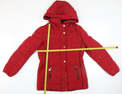 Womens UK Size 12 David Barry Red Puffer Jacket