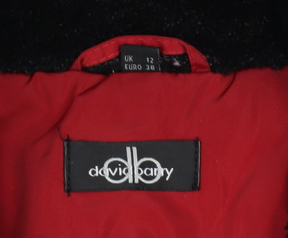 Womens UK Size 12 David Barry Red Puffer Jacket