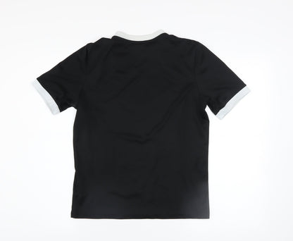 adidas Boys Black Football Jersey T-Shirt Size 14 Years Lightweight Sports Top