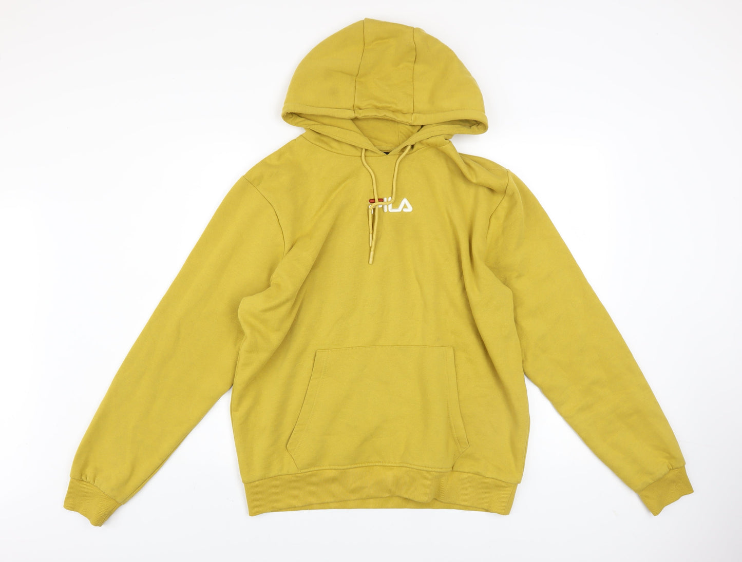 Mens UK Size L FILA Yellow Pullover Hoodie
