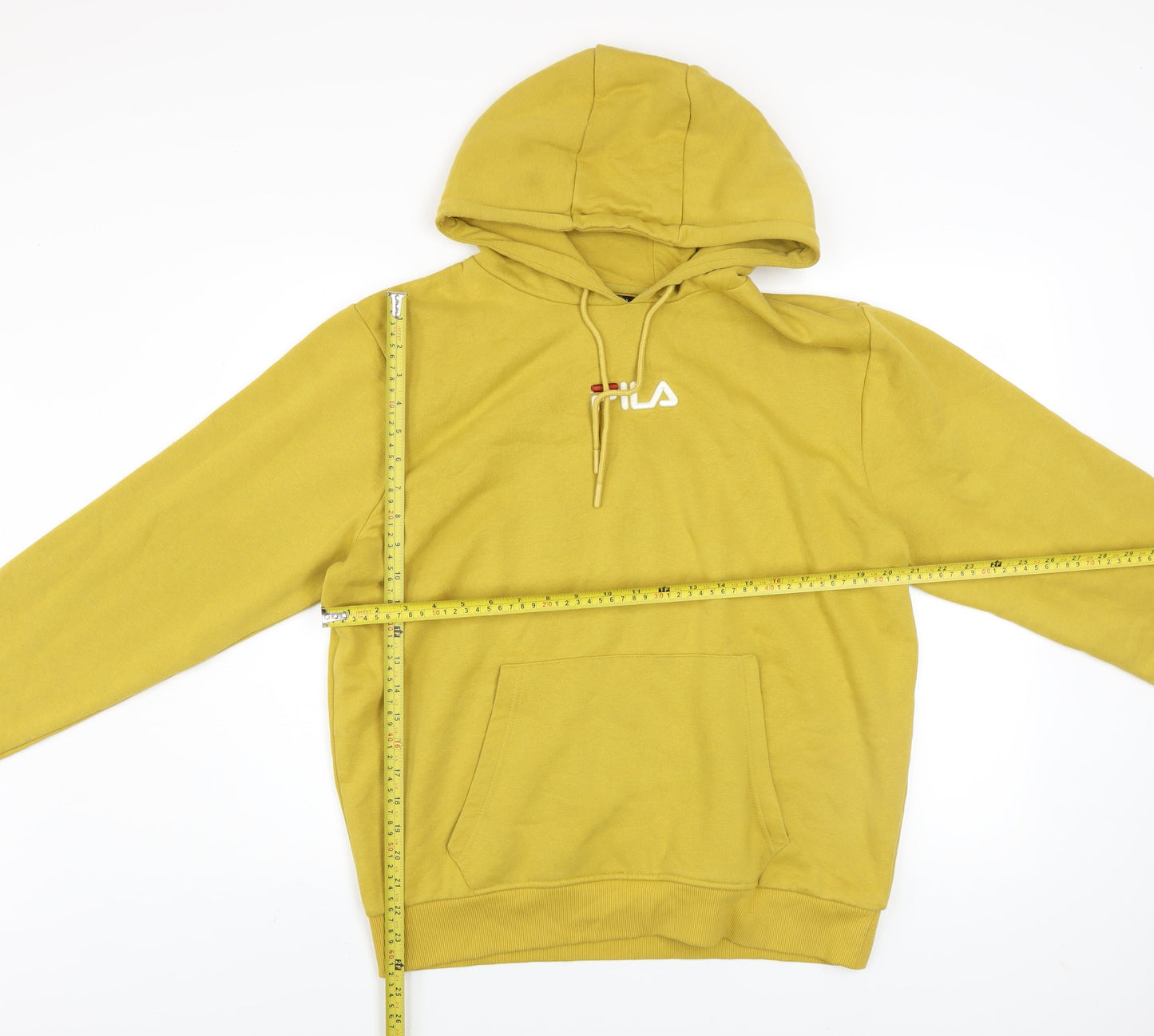 Mens UK Size L FILA Yellow Pullover Hoodie