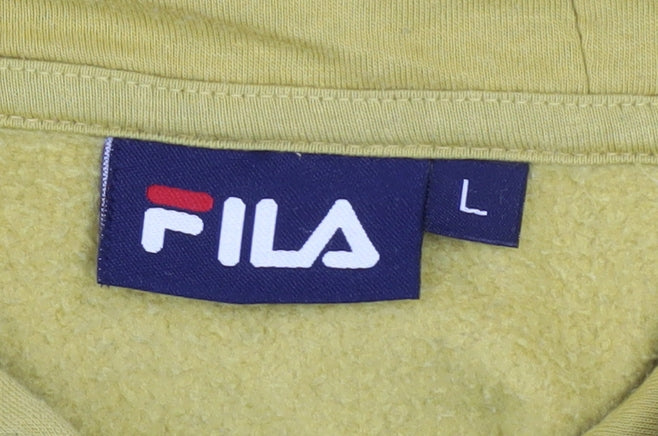 Mens UK Size L FILA Yellow Pullover Hoodie
