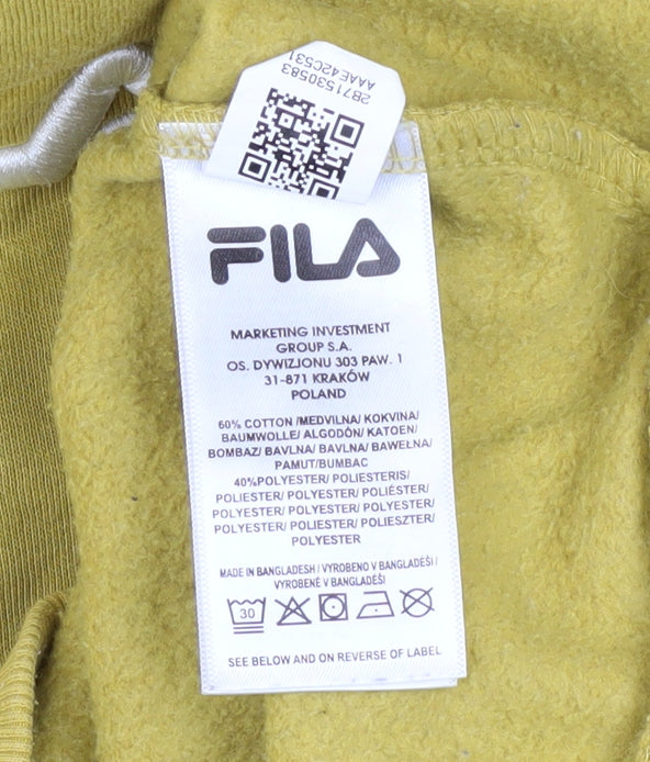Mens UK Size L FILA Yellow Pullover Hoodie