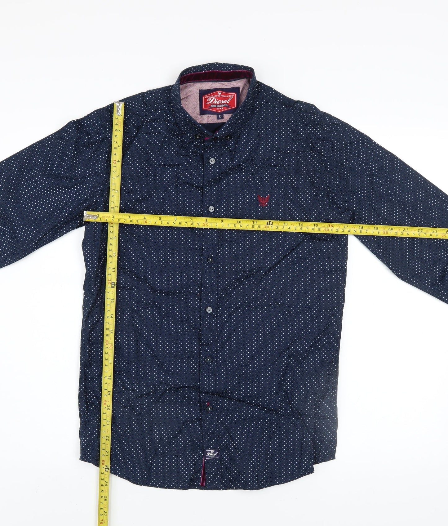 Boys UK Size 13 Years Diesel Blue Basic Button-Up