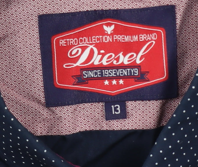Boys UK Size 13 Years Diesel Blue Basic Button-Up