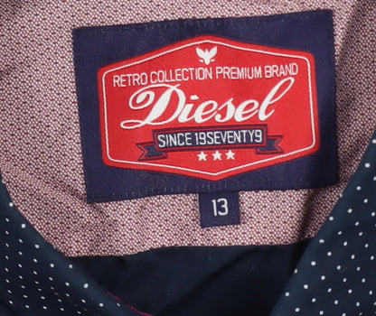 Boys UK Size 13 Years Diesel Blue Basic Button-Up